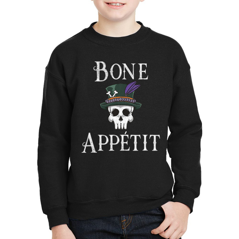 Vintage New Orleans Theme Voodoo Skull Fun Bone Appetit Pun T Shirt Youth Sweatshirt by LoriMccarty89 | Artistshot