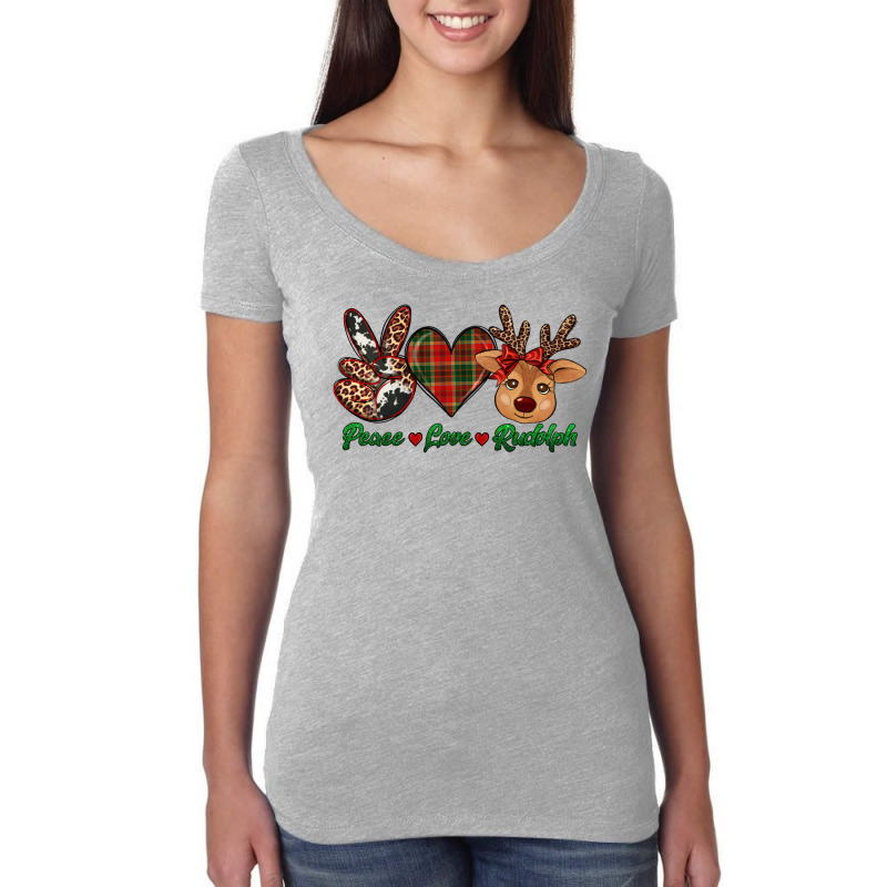 Peace Love Rudolph Women's Triblend Scoop T-shirt | Artistshot