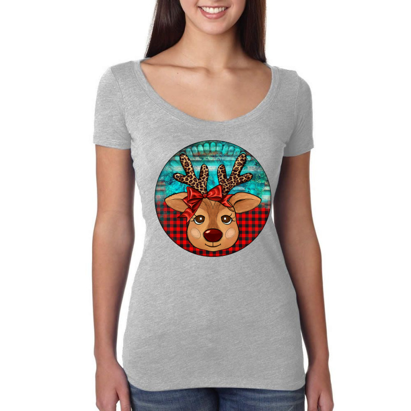 Reindeer Christmas Women's Triblend Scoop T-shirt | Artistshot