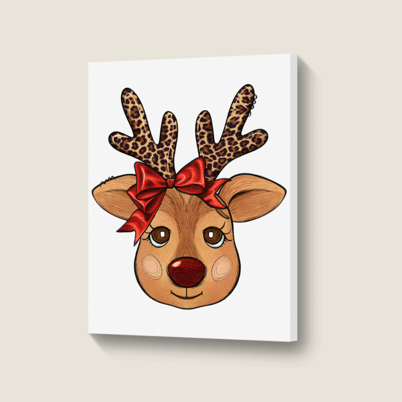 Reindeer Face Portrait Canvas Print | Artistshot