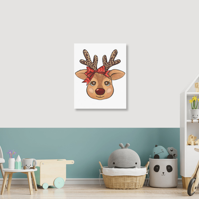 Reindeer Face Portrait Canvas Print | Artistshot