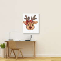 Reindeer Face Portrait Canvas Print | Artistshot