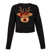 Reindeer Face Cropped Sweater | Artistshot