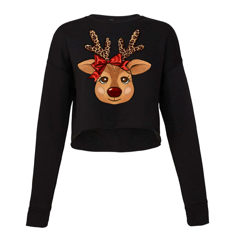 Reindeer Face Cropped Sweater | Artistshot