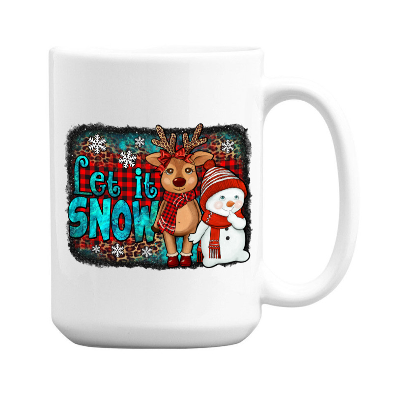 Let It Snow Reindeer And Snowman 15 Oz Coffee Mug | Artistshot