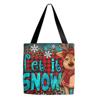 Let It Snow Reindeer And Snowman Tote Bags | Artistshot