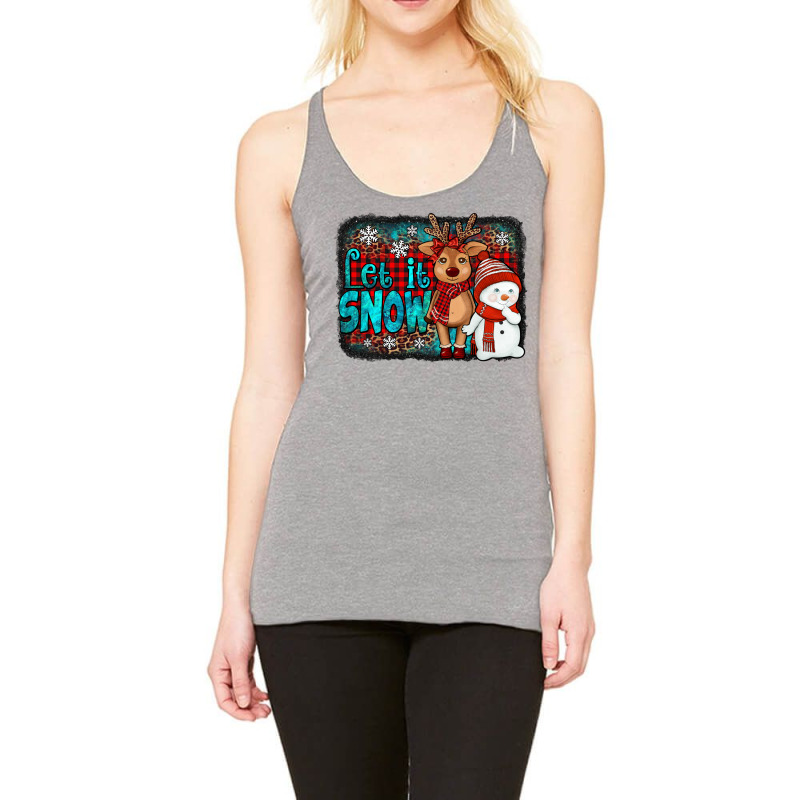 Let It Snow Reindeer And Snowman Racerback Tank | Artistshot