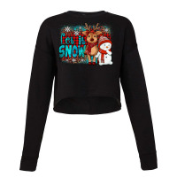 Let It Snow Reindeer And Snowman Cropped Sweater | Artistshot