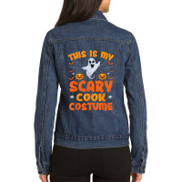 This Is My Scary Cook Costume Halloween Birthday Ladies Denim Jacket | Artistshot