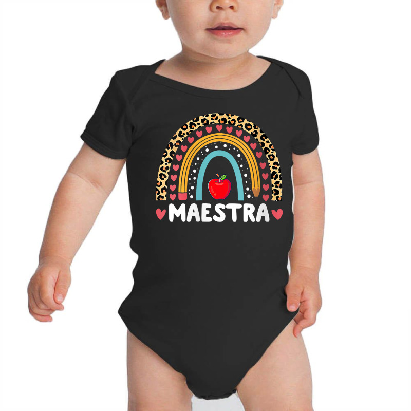 Womens Maestra Bilingual Regalos Spanish Teacher Maestra Rainbow V Nec Baby Bodysuit by AbidahToenges | Artistshot