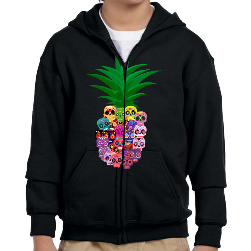 Halloween T  Shirt Calavera Pineapple Halloween T  Shirt Youth Zipper Hoodie by yourselfunpleasant | Artistshot