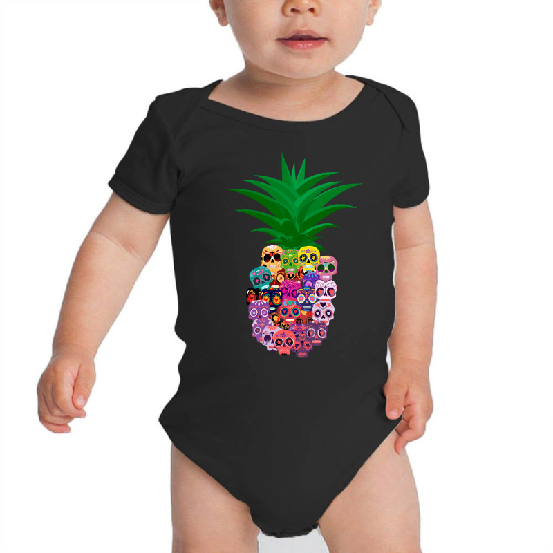 Halloween T  Shirt Calavera Pineapple Halloween T  Shirt Baby Bodysuit by yourselfunpleasant | Artistshot