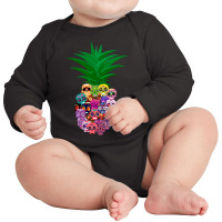 Halloween T  Shirt Calavera Pineapple Halloween T  Shirt Long Sleeve Baby Bodysuit | Artistshot