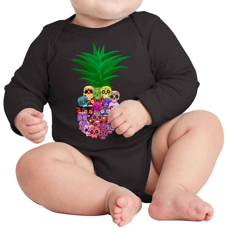 Halloween T  Shirt Calavera Pineapple Halloween T  Shirt Long Sleeve Baby Bodysuit by yourselfunpleasant | Artistshot