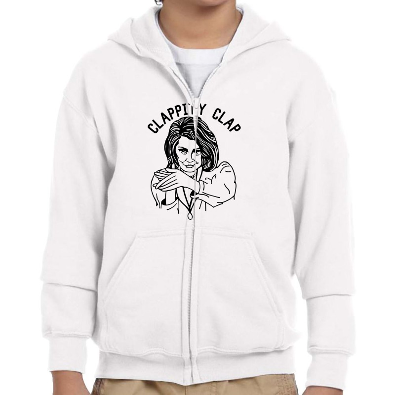 Nancy Pelosi Clappity Clap [tw] Youth Zipper Hoodie | Artistshot