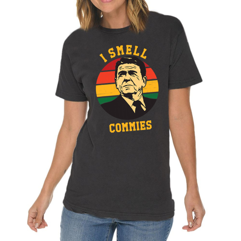 Funny Ronald Reagan I Smell Commies Political Humor Vintage T-Shirt by trokeryth | Artistshot