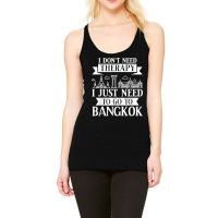 Bangkok Thailand City Skyline Map Racerback Tank | Artistshot