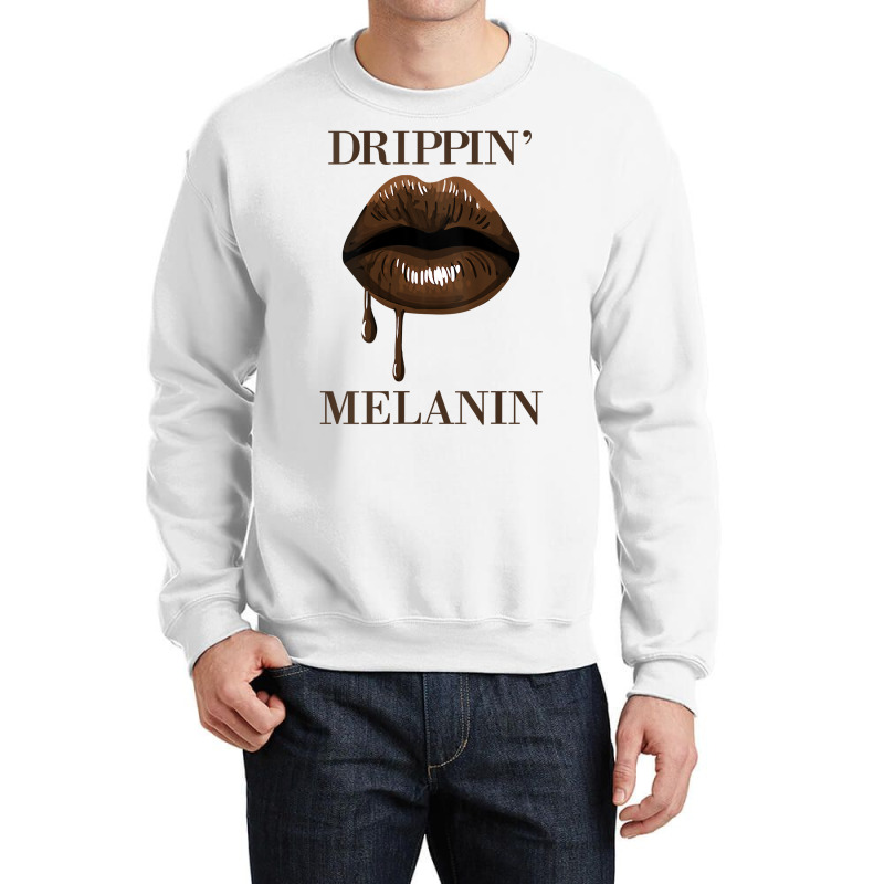 Womens Drippin Melanin Lips Black History Pride Blm African Women Tank Crewneck Sweatshirt | Artistshot