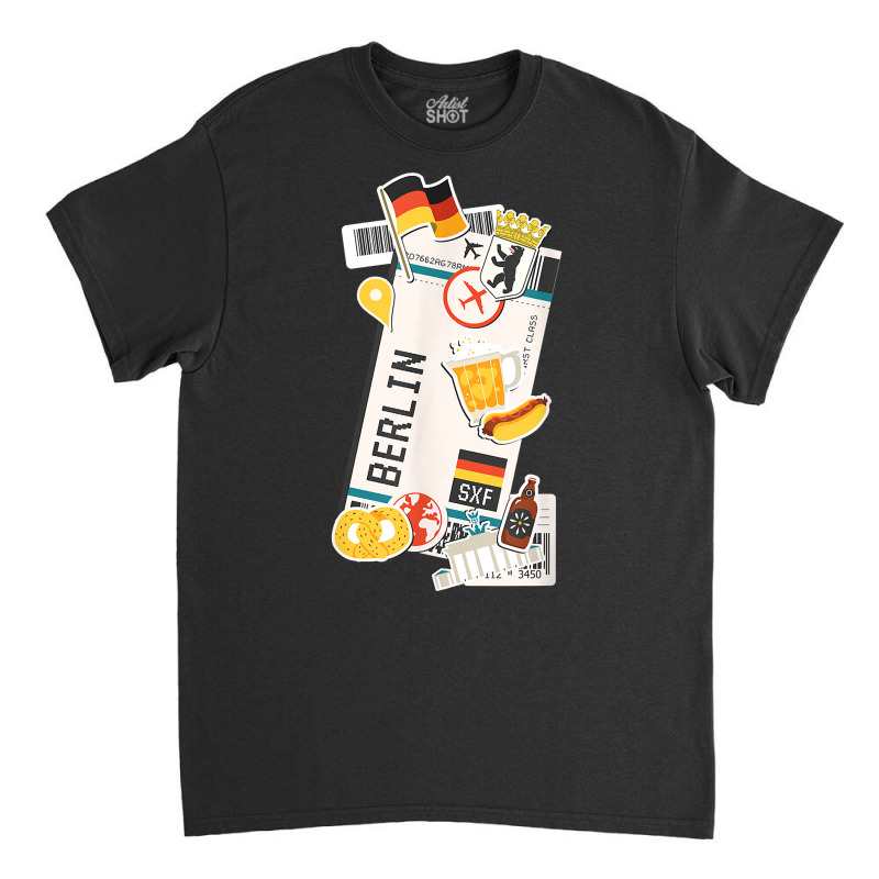 Berlin Germany Boarding Pass Airplane Ticket Travel T Shirt Classic T-shirt | Artistshot