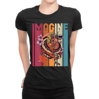 Womens Imagine Great Dragon Vintage Cool Art Great Art Character Ladies Fitted T-shirt | Artistshot