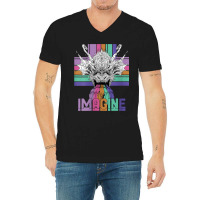 Womens Imagine Magical And Mythical Fantasy Dragons Character Videogam V-neck Tee | Artistshot