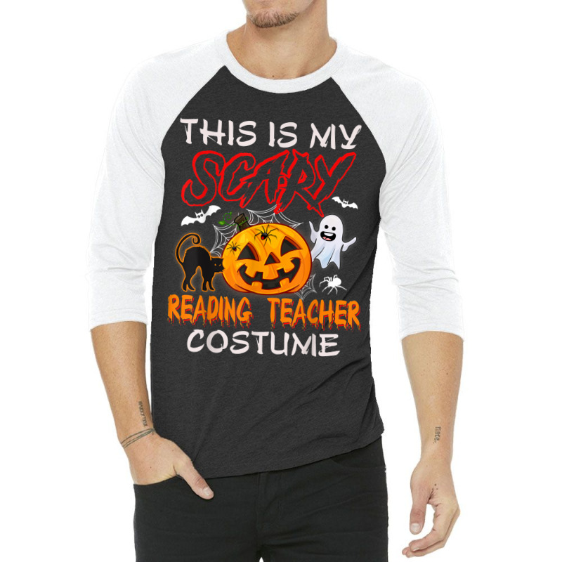 This Is My Scary Reading Teacher Costume Pumpkin Halloween Funny Gifts 3/4 Sleeve Shirt | Artistshot