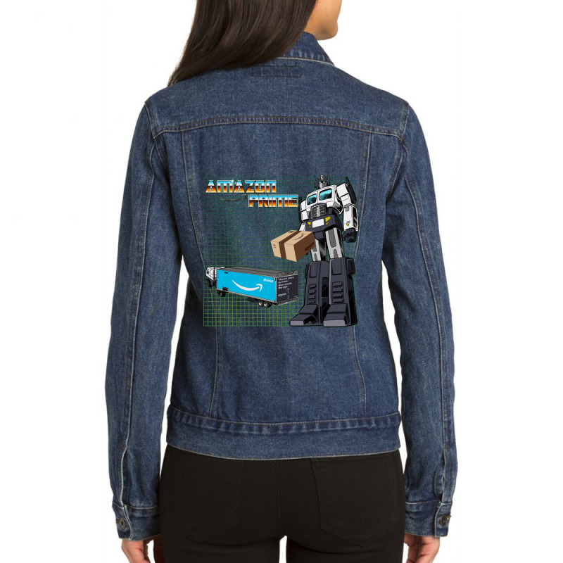 Amazon Prime (optimus) Transformers Truck  Transformers Ladies Denim Jacket by nbobatiga | Artistshot