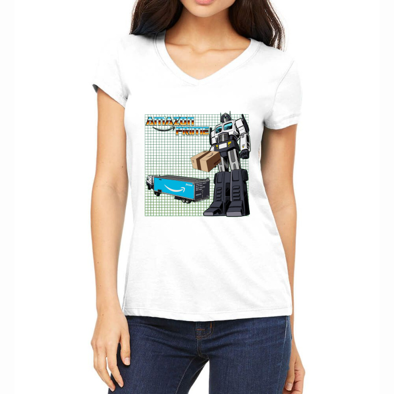 Amazon Prime (optimus) Transformers Truck  Transformers Women's V-Neck T-Shirt by nbobatiga | Artistshot