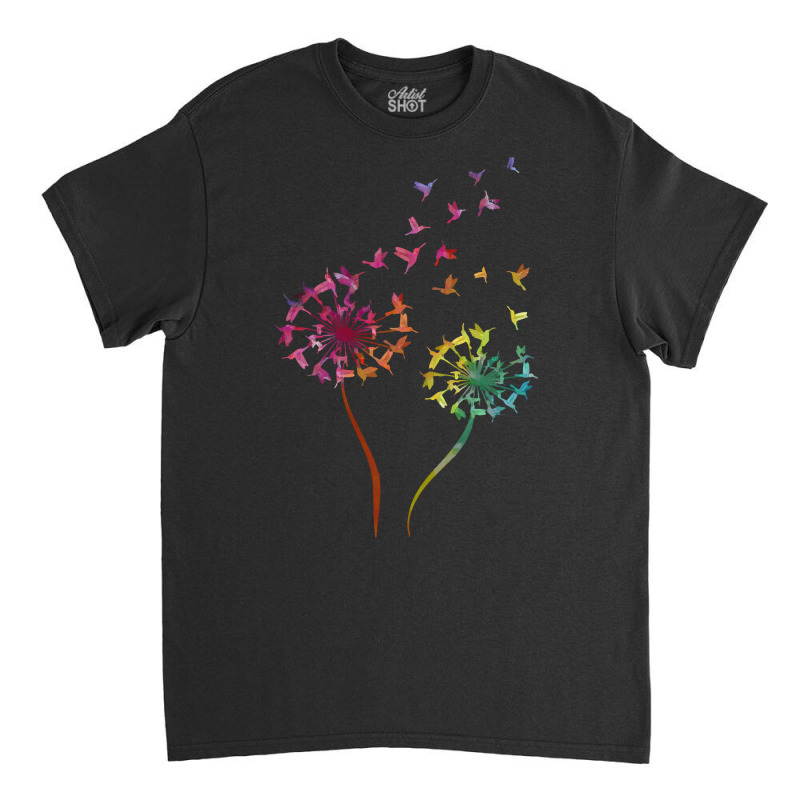 Flower Dandelion Hummingbird T  Shirt Tie Dye Dandelion Hummingbird Fl Classic T-shirt by orangesagreement | Artistshot