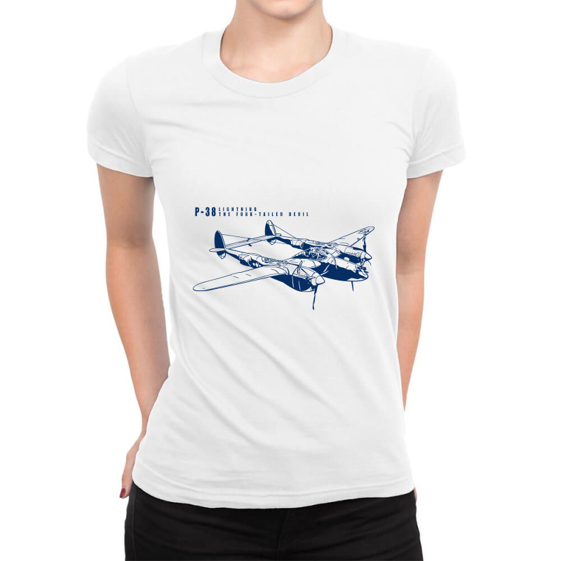 P 38 Lightning Ladies Fitted T-Shirt by kincobandeng | Artistshot