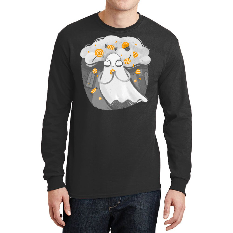 Ghost T  Shirt Cute Little Ghost T  Shirt Long Sleeve Shirts by orangesagreement | Artistshot