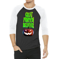 Great Pumpkin T  Shirt Great Pumpkin Believer In 3 D T  Shirt 3/4 Sleeve Shirt | Artistshot