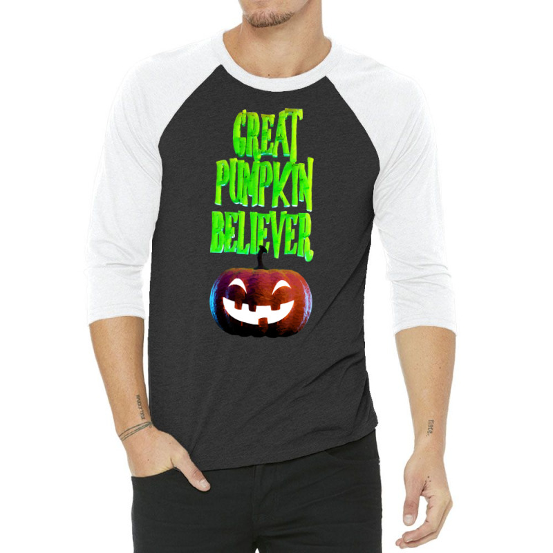 Great Pumpkin T  Shirt Great Pumpkin Believer In 3 D T  Shirt 3/4 Sleeve Shirt by orangesagreement | Artistshot