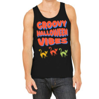 Groovy Halloween Vibes T  Shirt Groovy Halloween Vibes Cats Retro Colo Tank Top | Artistshot