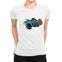 Womens Mandarin Goby Dragonet Saltwater Reef Aquarium Fish Tank V Neck Ladies Fitted T-shirt | Artistshot