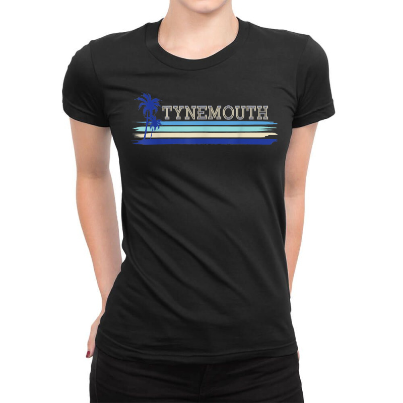 Tynemouth North Tyneside Seaside Holiday Retro Surf T Shirt Ladies Fitted T-Shirt by cheesebroughbrensen | Artistshot