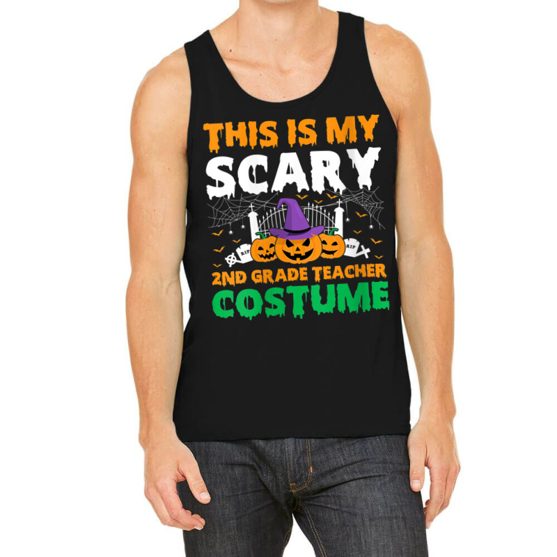 Womens Funny This Is My Scary 2nd Grade Teacher Costume Halloween Gift Tank Top | Artistshot