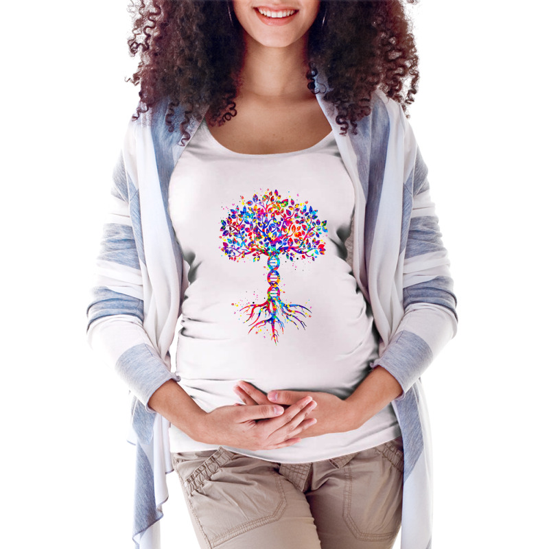 Dna Tree Life Watercolor Genetic Biologist Science Earth Day T Shirt Maternity Scoop Neck T-shirt by kalerttjay | Artistshot