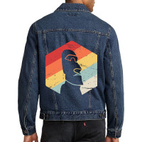 Retro Vintage Tiki Bar Gift  Easter Island Moai Tiki Head Men Denim Jacket | Artistshot