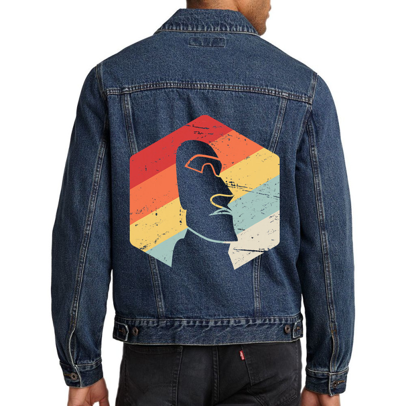 Retro Vintage Tiki Bar Gift  Easter Island Moai Tiki Head Men Denim Jacket | Artistshot