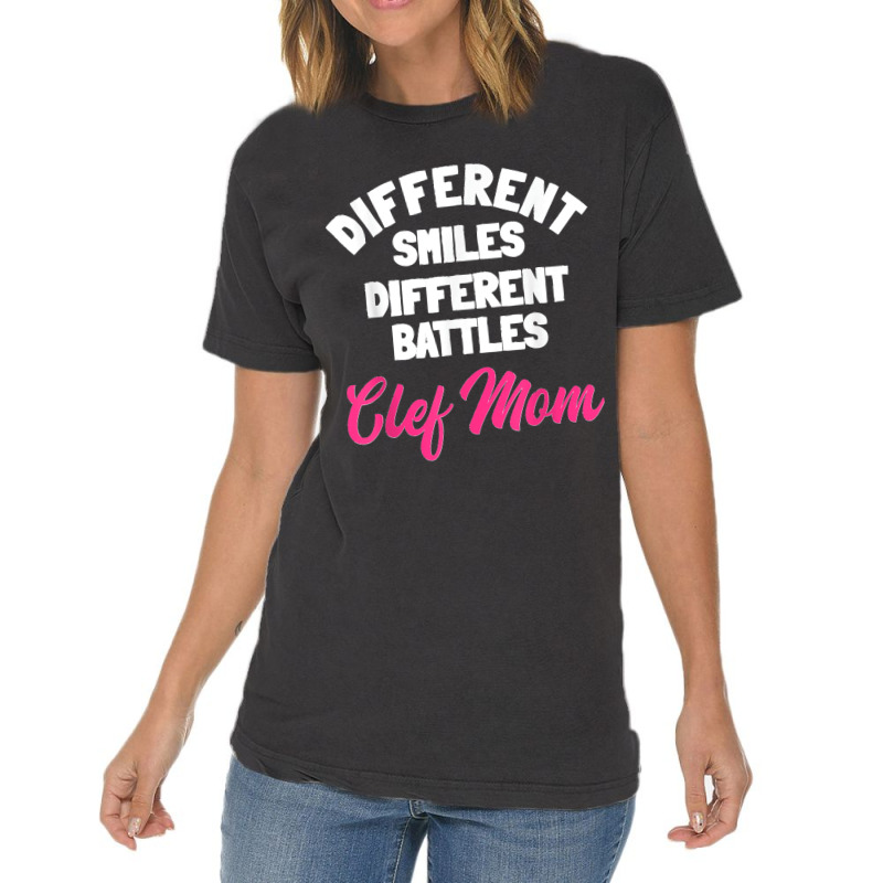 Cleft Lip Palate Strong Smile Pink Awareness Mother's Day Vintage T-Shirt by EaglesonBonnie | Artistshot