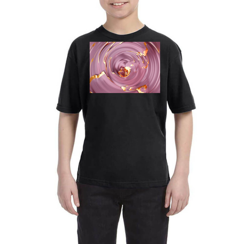 3d Illustration Hypnotic Pattern Abstract Pink With Gold Youth Tee by Norman B | Artistshot