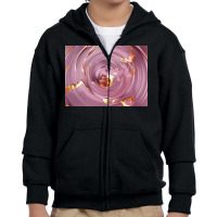 3d Illustration Hypnotic Pattern Abstract Pink With Gold Youth Zipper Hoodie | Artistshot