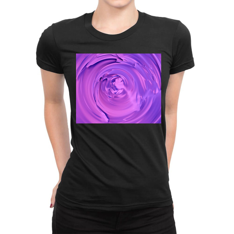 3d Illustration Hypnotic Pattern Abstract Purple Ladies Fitted T-Shirt by Norman B | Artistshot