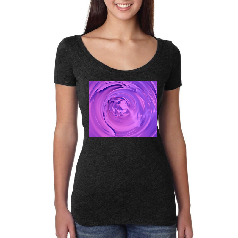 3d Illustration Hypnotic Pattern Abstract Purple Women's Triblend Scoop T-shirt by Norman B | Artistshot