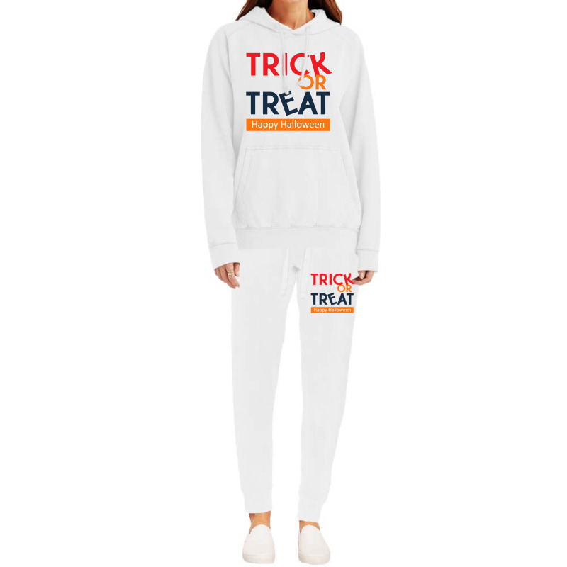 Trick Or Treat Halloween Lettering Hoodie & Jogger set by markmckennastudios | Artistshot