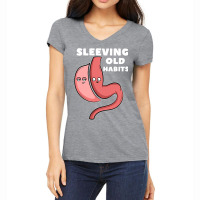 Funny Sleeve Gastric Surgery Bariatric Medical I Old Habits T Shirt Women's V-neck T-shirt | Artistshot