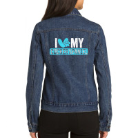 Cocker Spaniel I Love Dog Owners Lovers Premium Ladies Denim Jacket | Artistshot