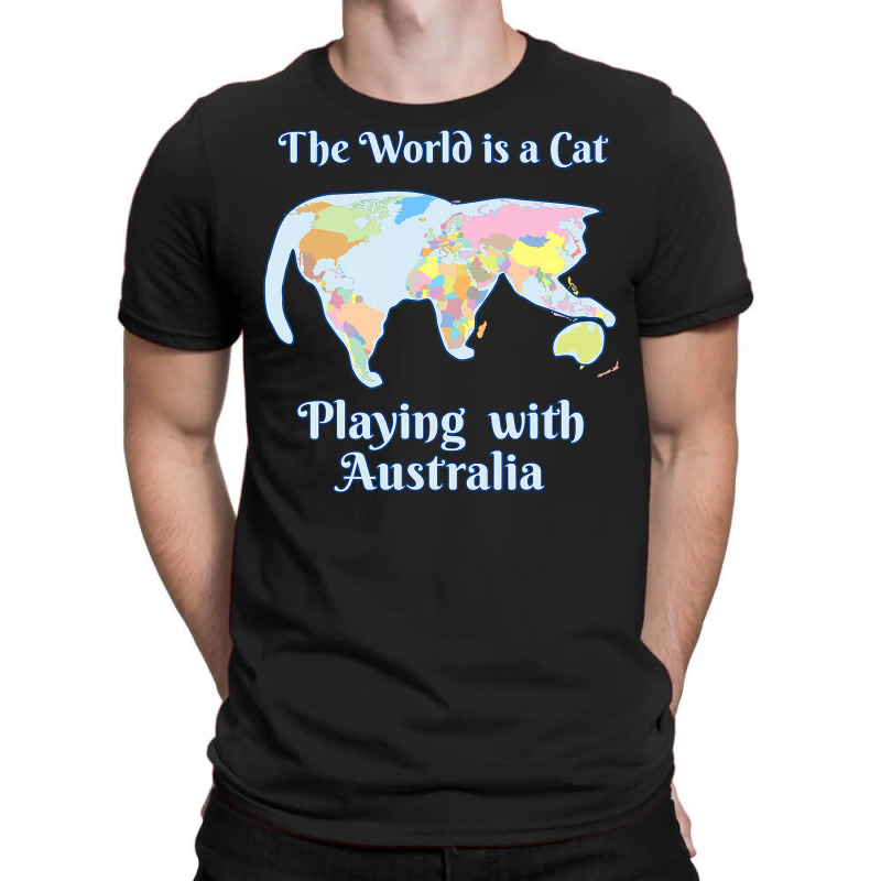 Funny World Is A Cat Playing Map T Shirt T-shirt | Artistshot