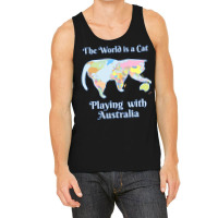 Funny World Is A Cat Playing Map T Shirt Tank Top | Artistshot